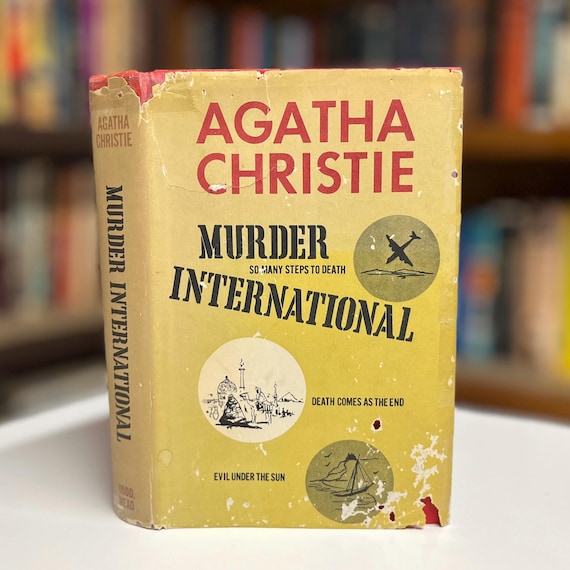 Murder International by Agatha Christie 1965 Book Club Edition Hardcover Book in Original Dust Jacket (3 Complete Mystery Novels)