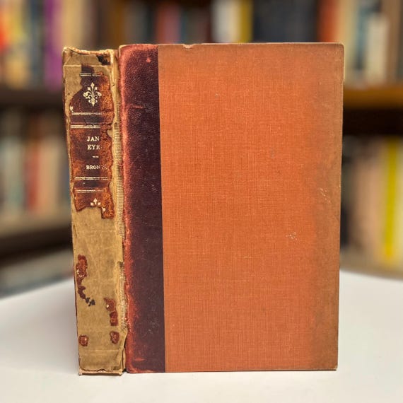 Distressed Jane Eyre by Charlotte Bronte 1946 Illustrated Classic Hardcover Book (Damaged/Shabby Chic)