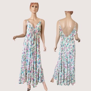 Hippie Bohemian Dress, Chic Women Floral Boho Dress, Boho Maxi Dress, Summer Boho Long Dress, Beach Dress