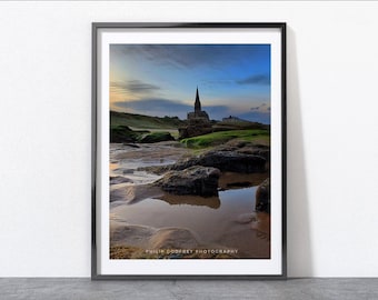 Tynemouth Longsands Beach Photo, North Shields Photo, Newcastle Gift, Landscape Photography, Wall Print, Gift for New Home