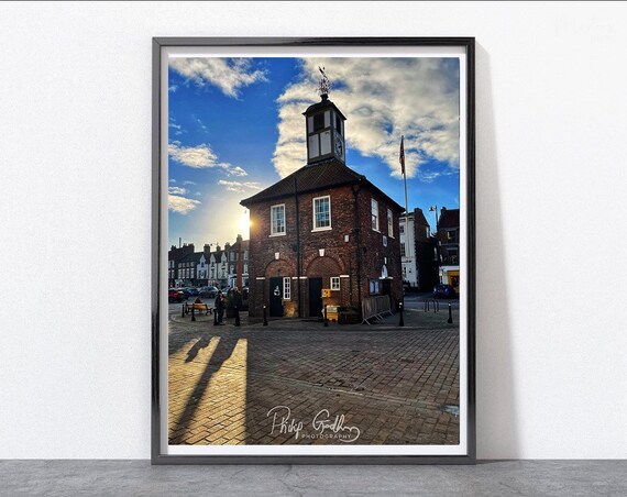 Yarm Town Hall Art, North Yorkshire Photographic Print, Sunset Photo, Street Photography, Teesside Gift, Home Decor Wall Art, Yarm Print