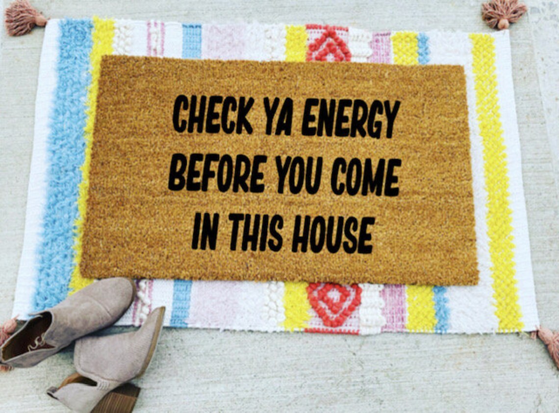 Check Your Energy At The Door Doormat Zen Doormat Namaste Etsy