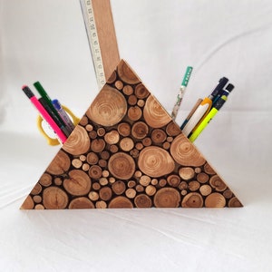Desk Pen Holder, Wooden Pencil holder, Pencil box, Desk Organizer, wood pen holder