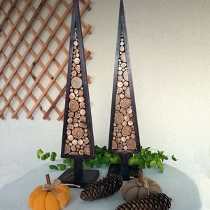 Set of two Rustic Tree, Wood Christmas Tree, Home decor
