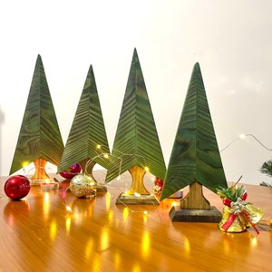Wooden Christmas Tree, Set of 4, Rustic Farmhouse trees