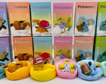 Sleeping Pokemon Figurines Figures Dolls / Pikachu / Snorlax / Eevee / Bulbasaur / Komala / Jirachi / High Quality / Gift Toys