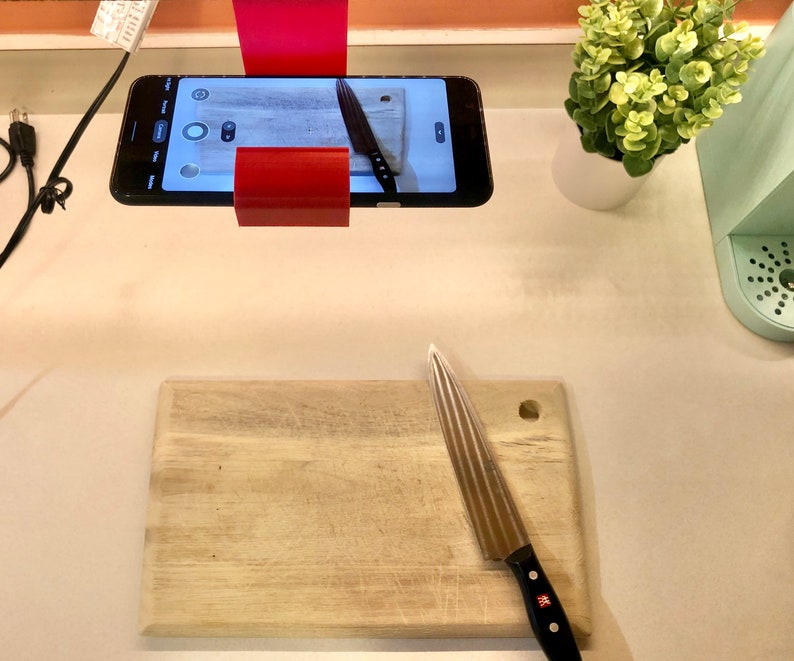 Cell Phone Holder for Taking Top Down Cooking Videos, Overhead Piano