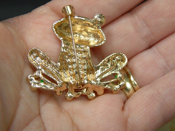 Adorable Tree Frog Brooch Pin with Sparkling Rhin… - image 8