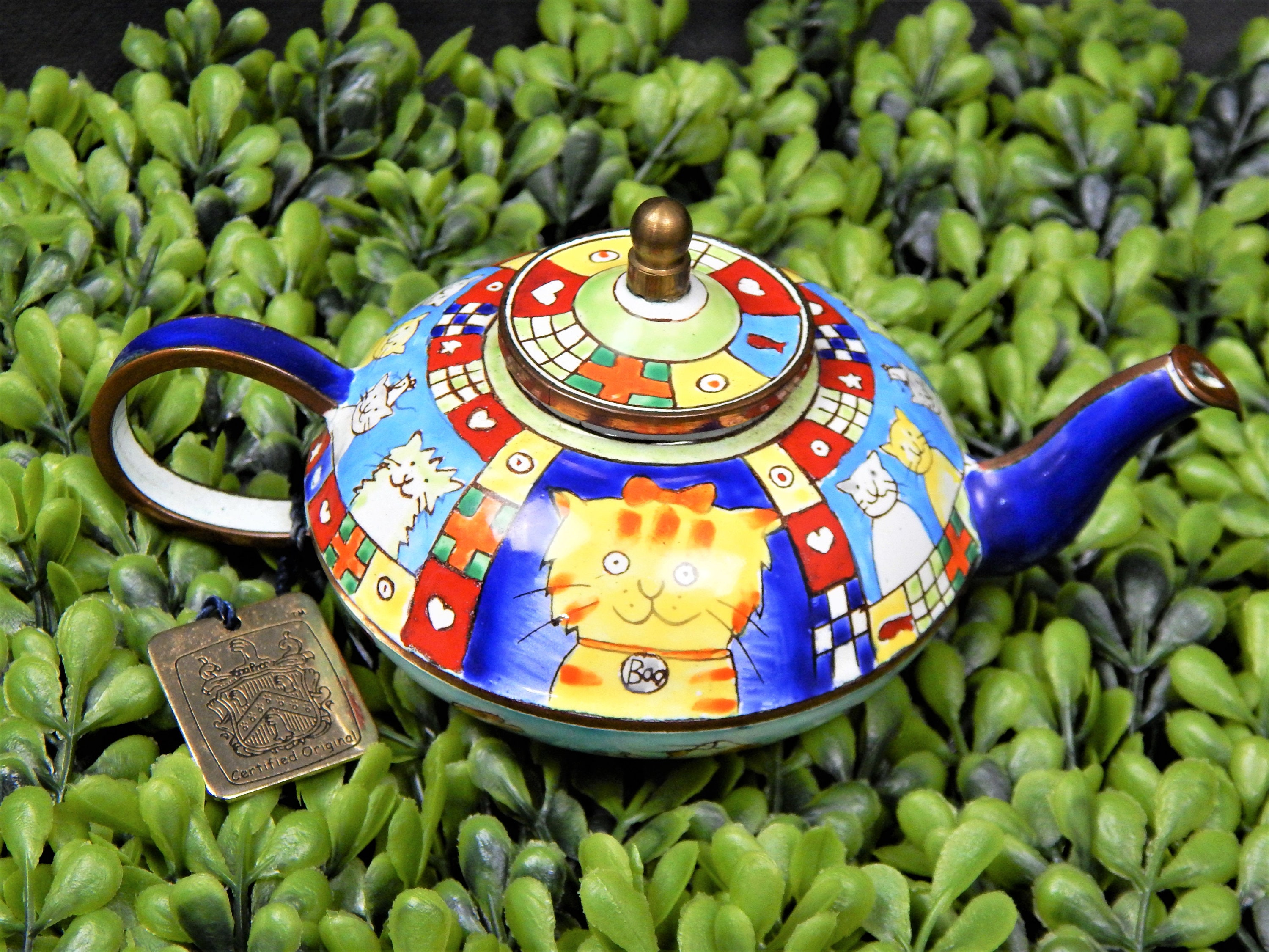 Kitty Miniature Enamel Teapots