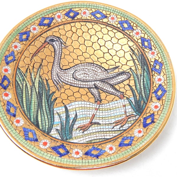 1974 Veneto Flair Mosaic Pelican Plate Limited Edition #102 of 1000 Hand Made in Italy