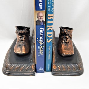 Early 1900&#39;s Antique Bronzed Baby Shoe Bookends