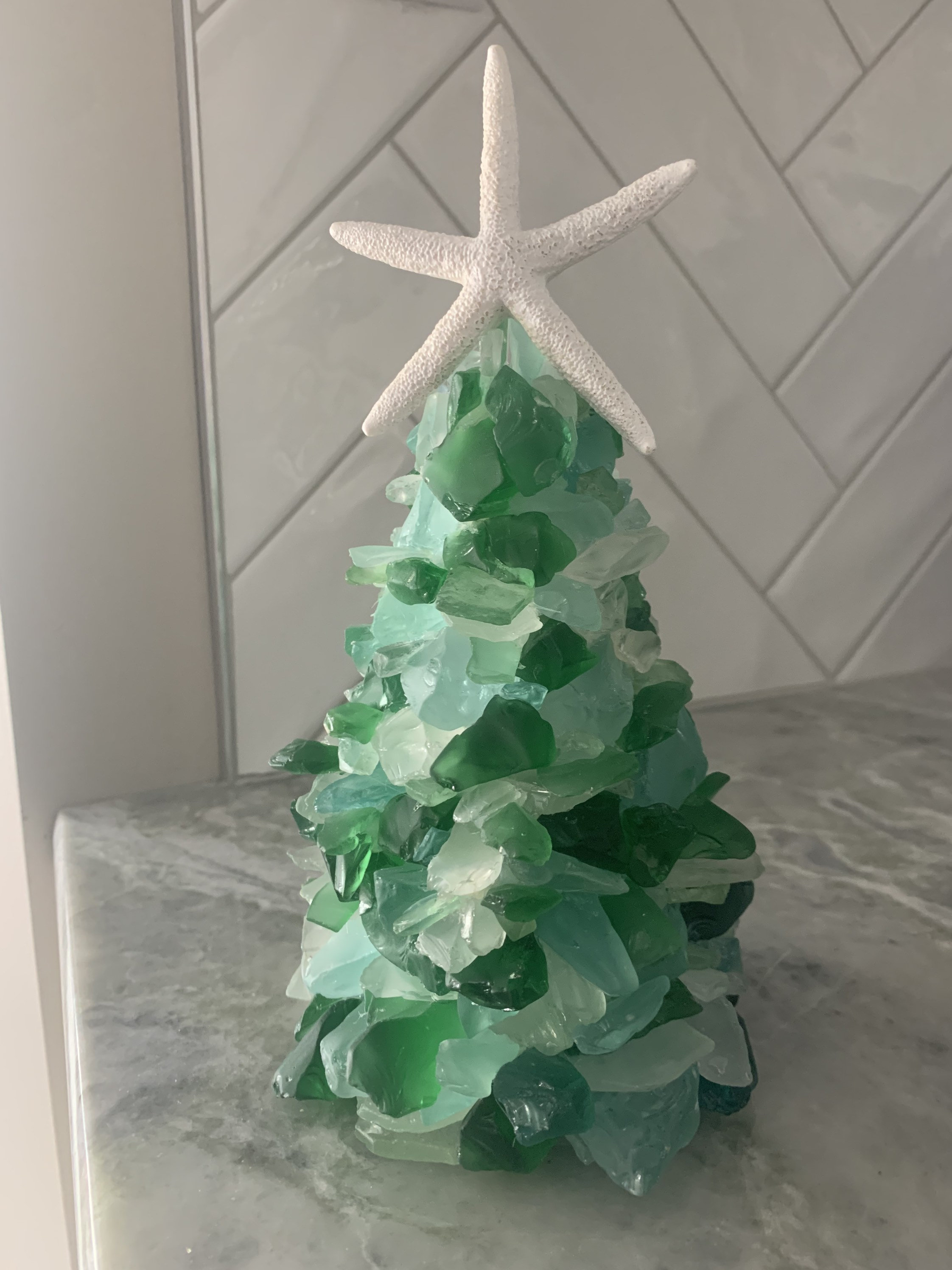 Sea Glass Christmas Tree made with light and dark green & Etsy