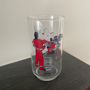 Six Eyes GHOSTBUSTERS II Movie Vintage 80s Glass Sunoco Gas Station Promo 1989 Columbia Pictures Collectible Drinking Glass