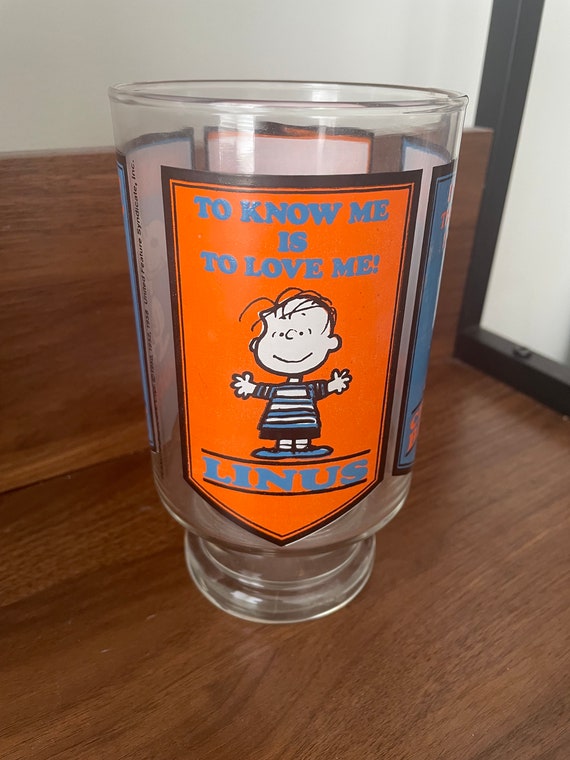 Rare Vintage Snoopy Anchor Hocking 4-panel Comics Vase Glass Mug