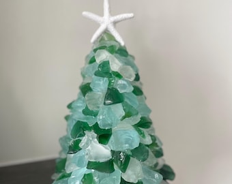 Sea Glass Christmas Tree (9 inch) - Unique Coastal Decor
