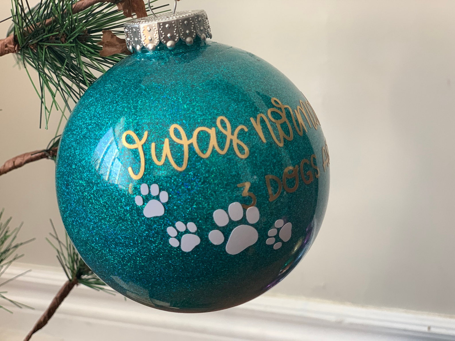 Funny Dog Holiday Ornaments Glitter Shatterproof Etsy