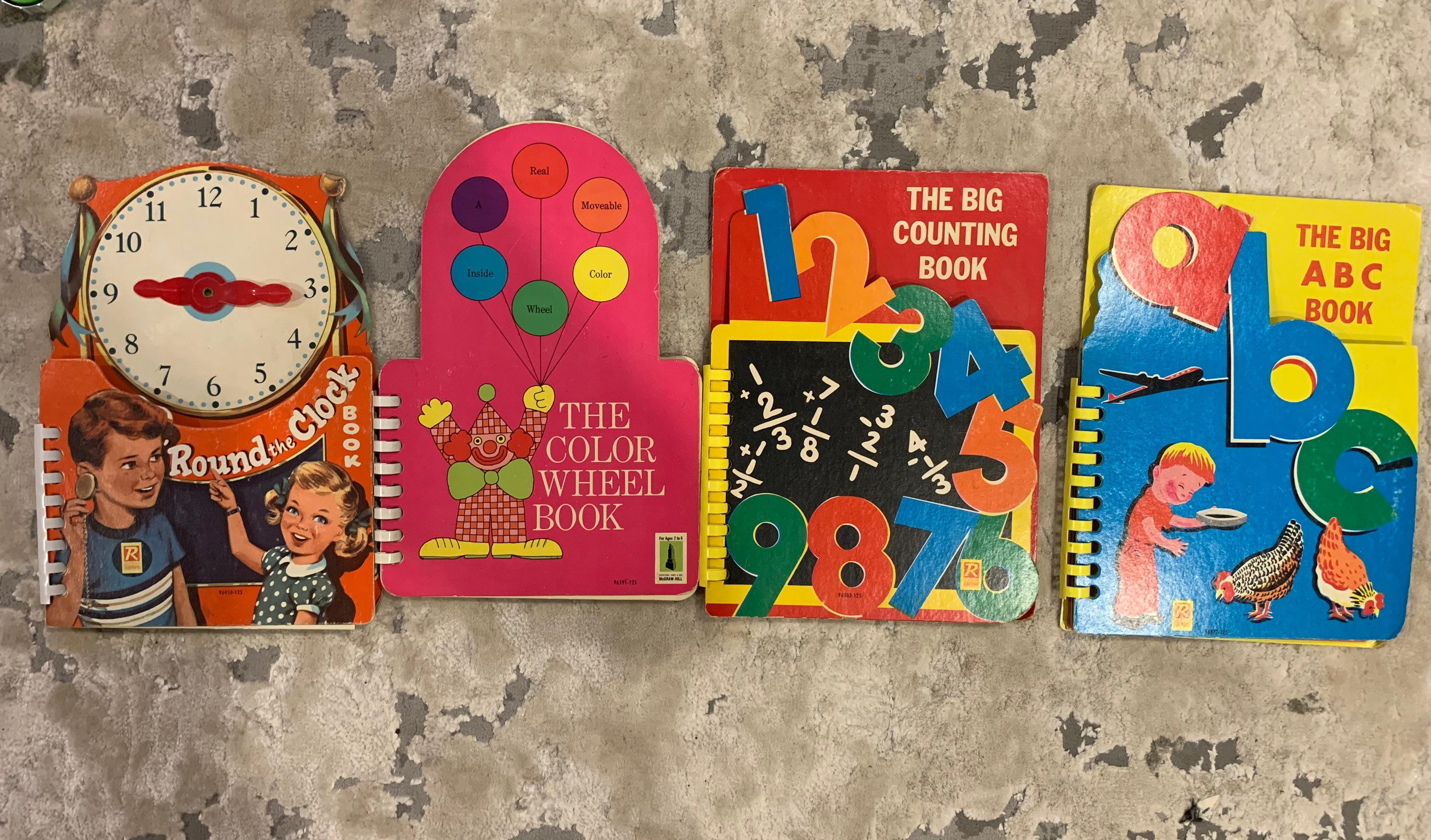 Vintage 1960s Children's Books – Clock, Color Wheel, ABC, Counting