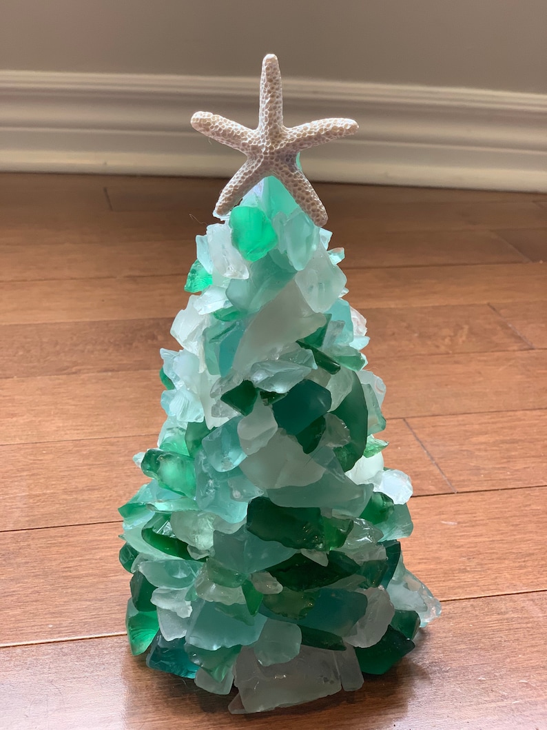 Sea Glass 9 Inch Christmas Tree Made With Light and Dark Etsy