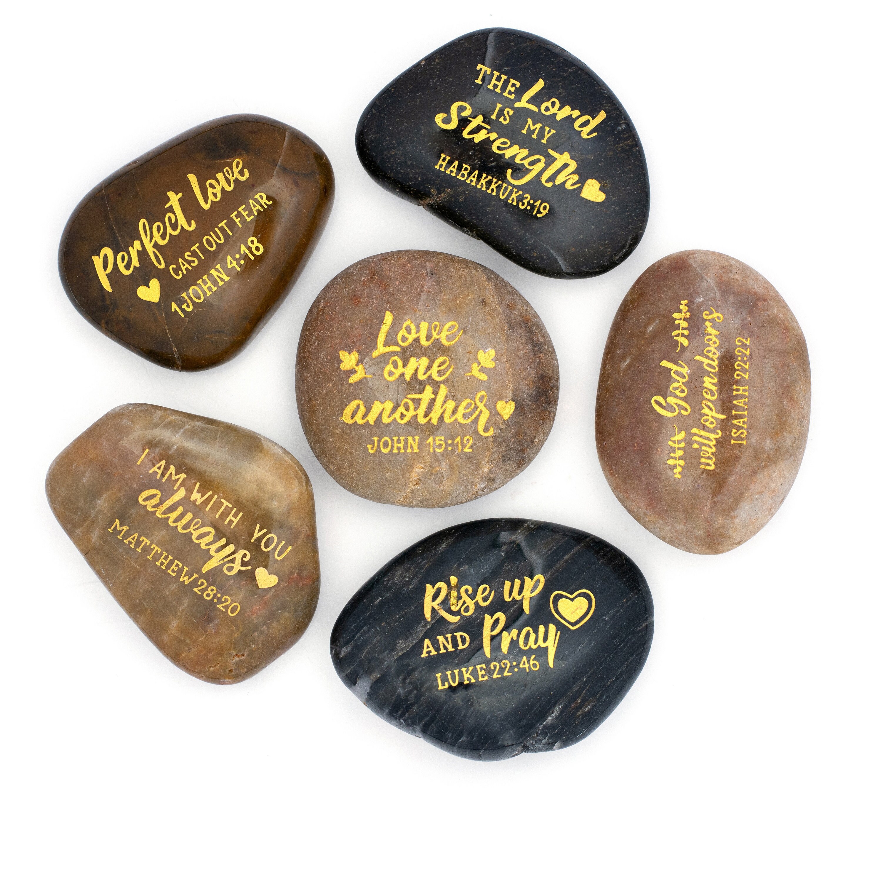 Inspirational Scripture Stones Rocks Engraved Psalm Bible Etsy UK