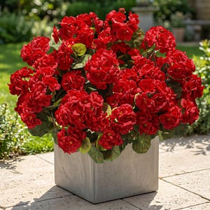 6 Bundles Artificial Geranium Fall Flowers, UV Resistant Faux Plants Outdoor Decoration