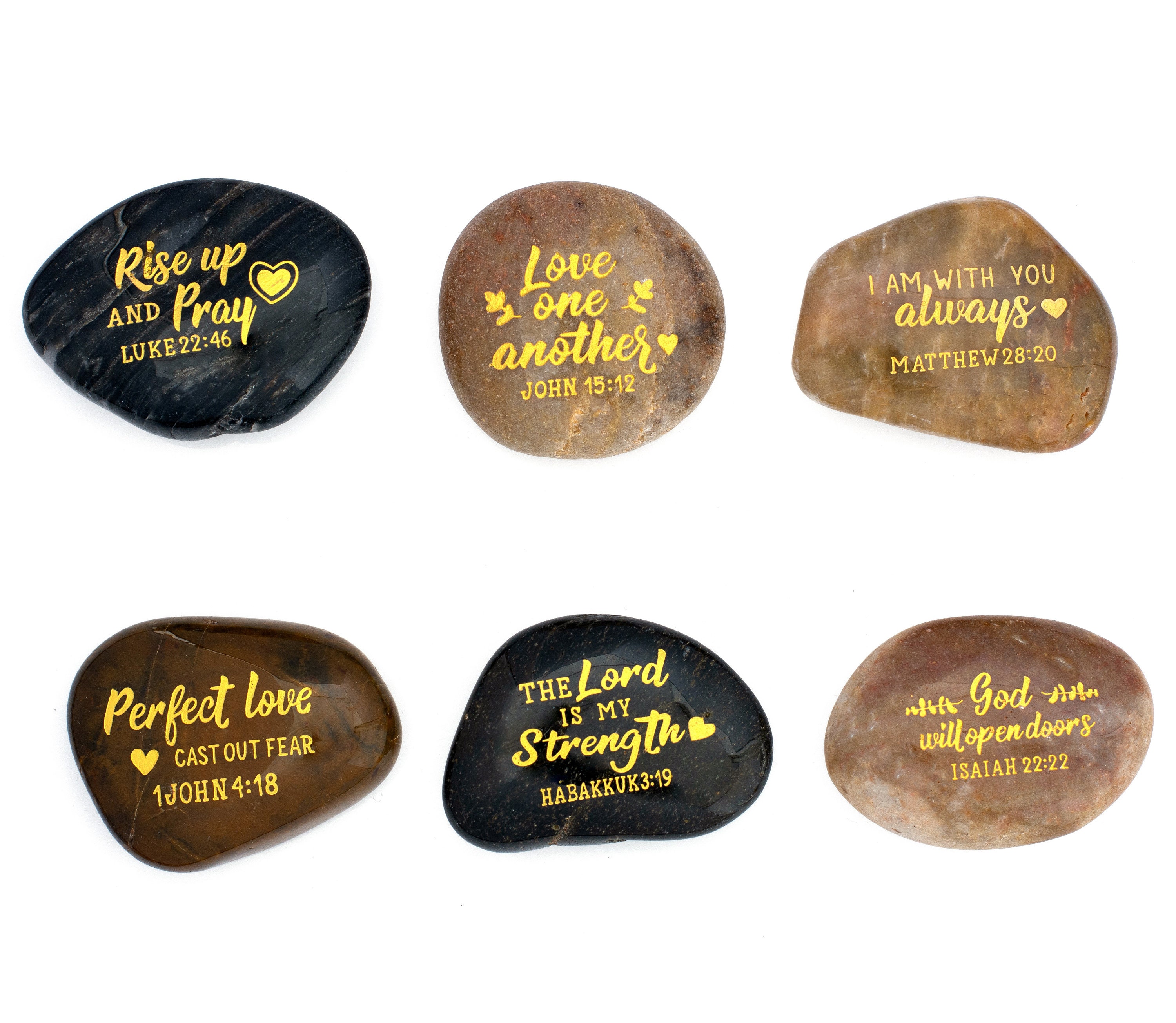 Inspirational Scripture Stones Rocks Engraved Psalm Bible Etsy UK