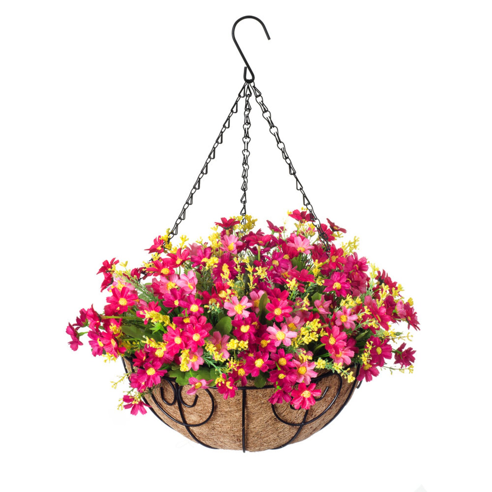 Artificial Hanging Flowers with Basket Fake Silk Daisy Etsy