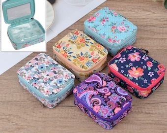 Pill Organizer Case Weekly Floral Pill Box Compact Size for 