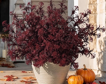 6 Bundles Faux Outdoor Plants Artificial Plants for Outdoors Fall Decor