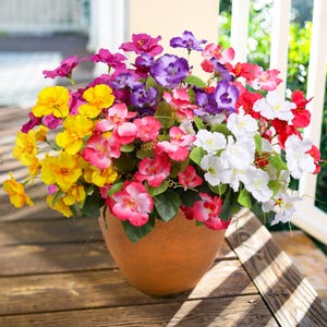 Silk Hibiscus Flowers: UV Resistant Outdoor Faux Plants, 6 Bundles