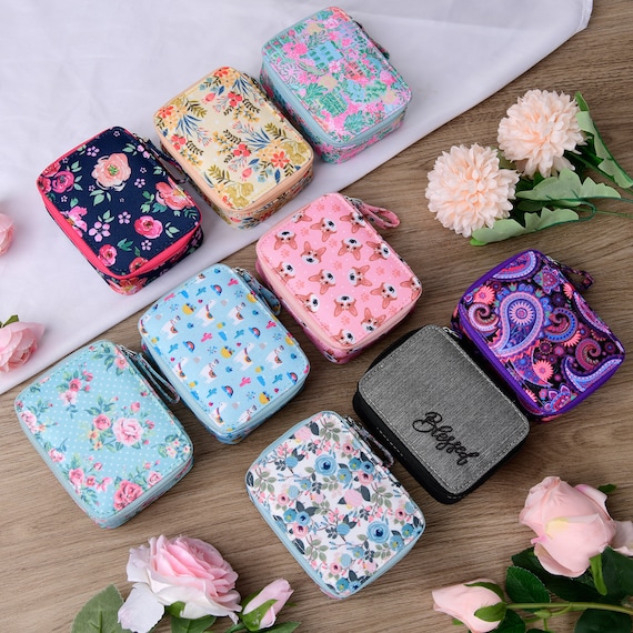 Pill Organizer Case Weekly Floral Pill Box Compact Size for 