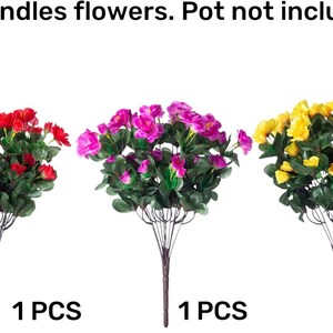 Flores de camelia de seda sintética resistentes a los rayos UV: Flores artificiales para exteriores - 3 ramos imagen 13