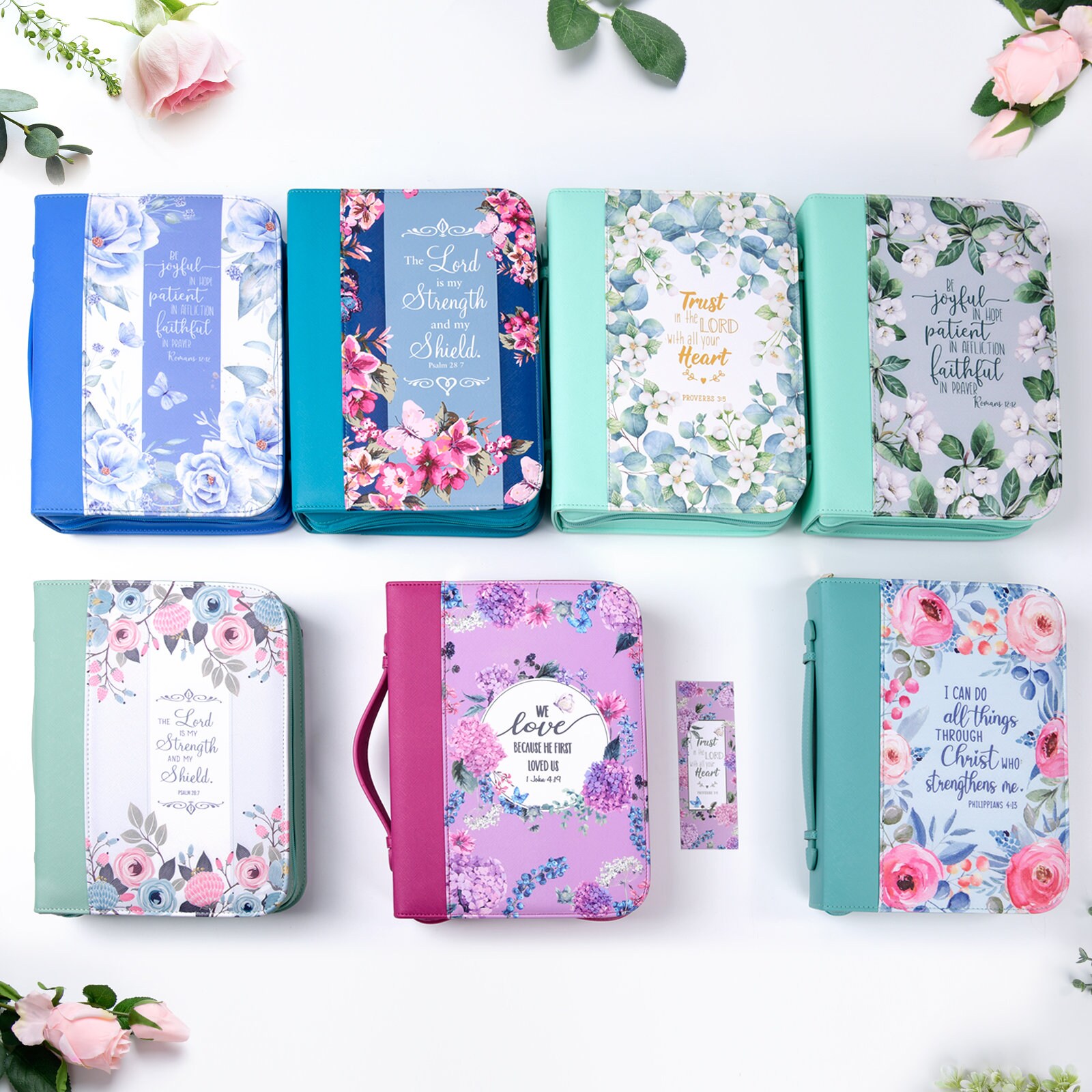 PU Leather Bible Cover Case Floral for Women With a Matched - Etsy