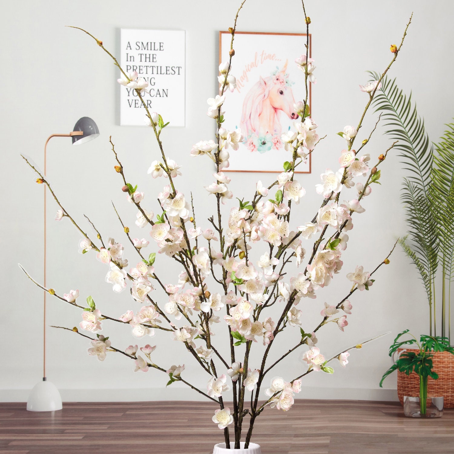 Artificial Cherry Blossom Flowers Boutique Long Stem Branches Etsy