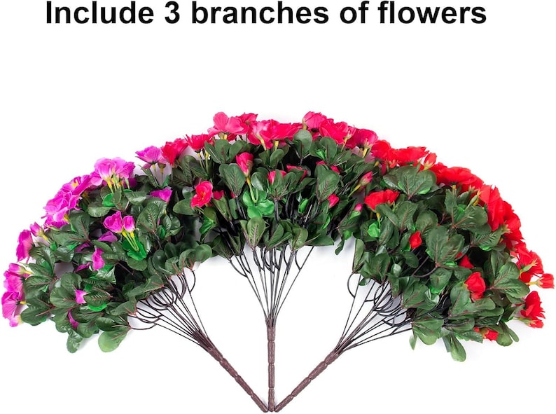 Flores de camelia de seda sintética resistentes a los rayos UV: Flores artificiales para exteriores - 3 ramos imagen 14