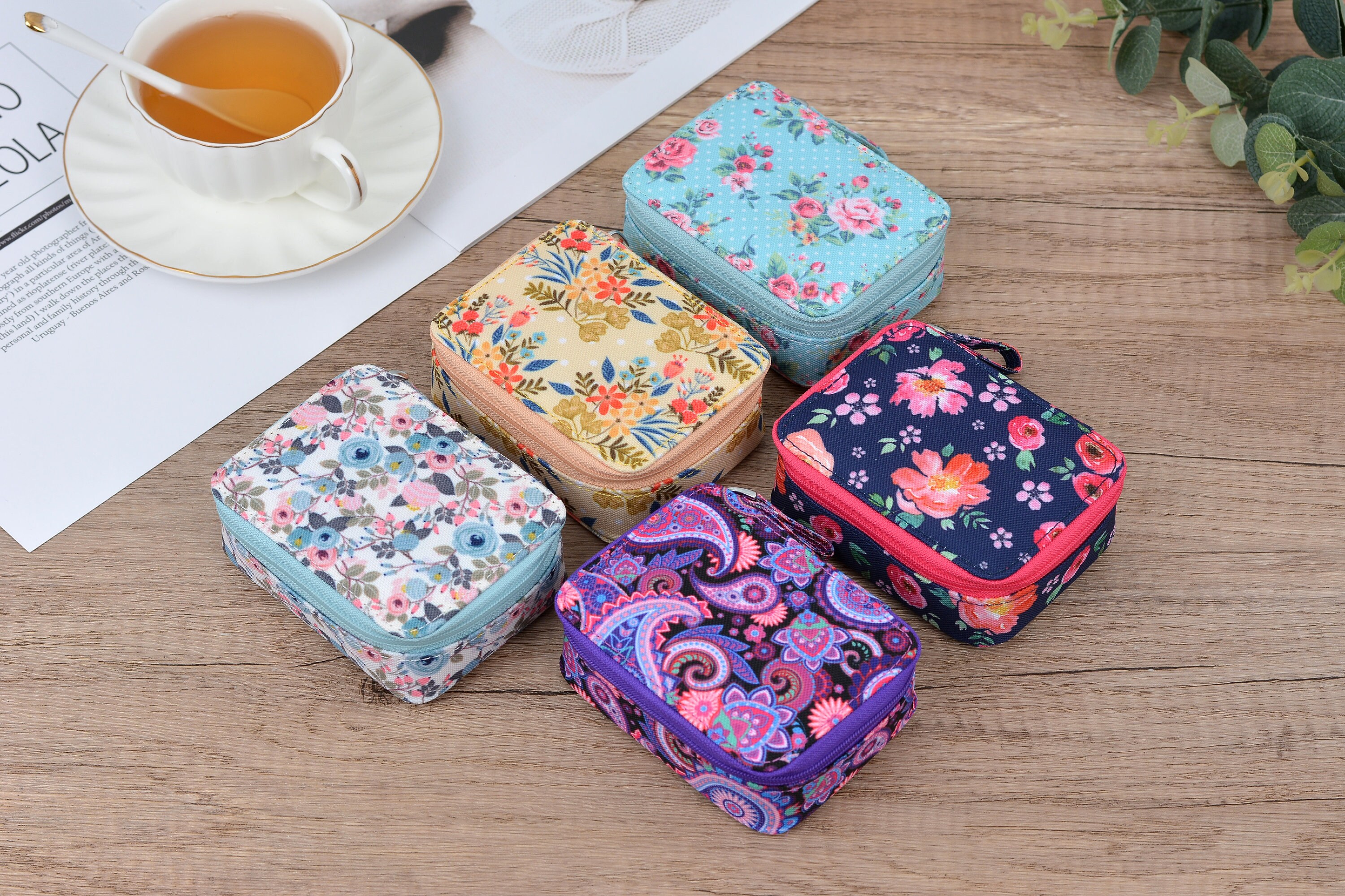 Pill Organizer Case Weekly Floral Pill Box Compact Size for Etsy