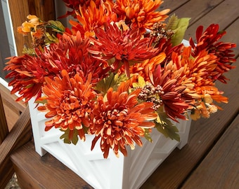 2 Bundles Artificial Mums Bouquet: Fall Wedding Home Decor