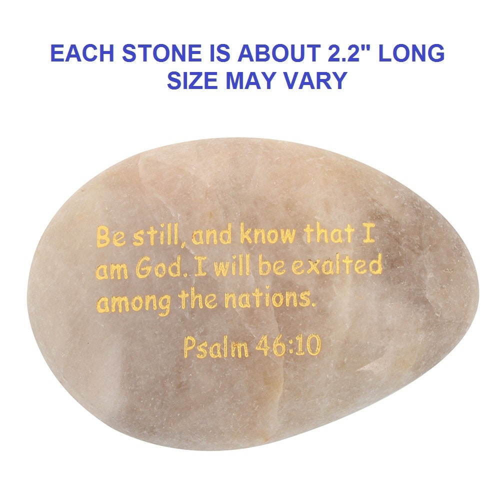 Inspirational Scripture Stones Rocks Engraved Psalm Bible Etsy