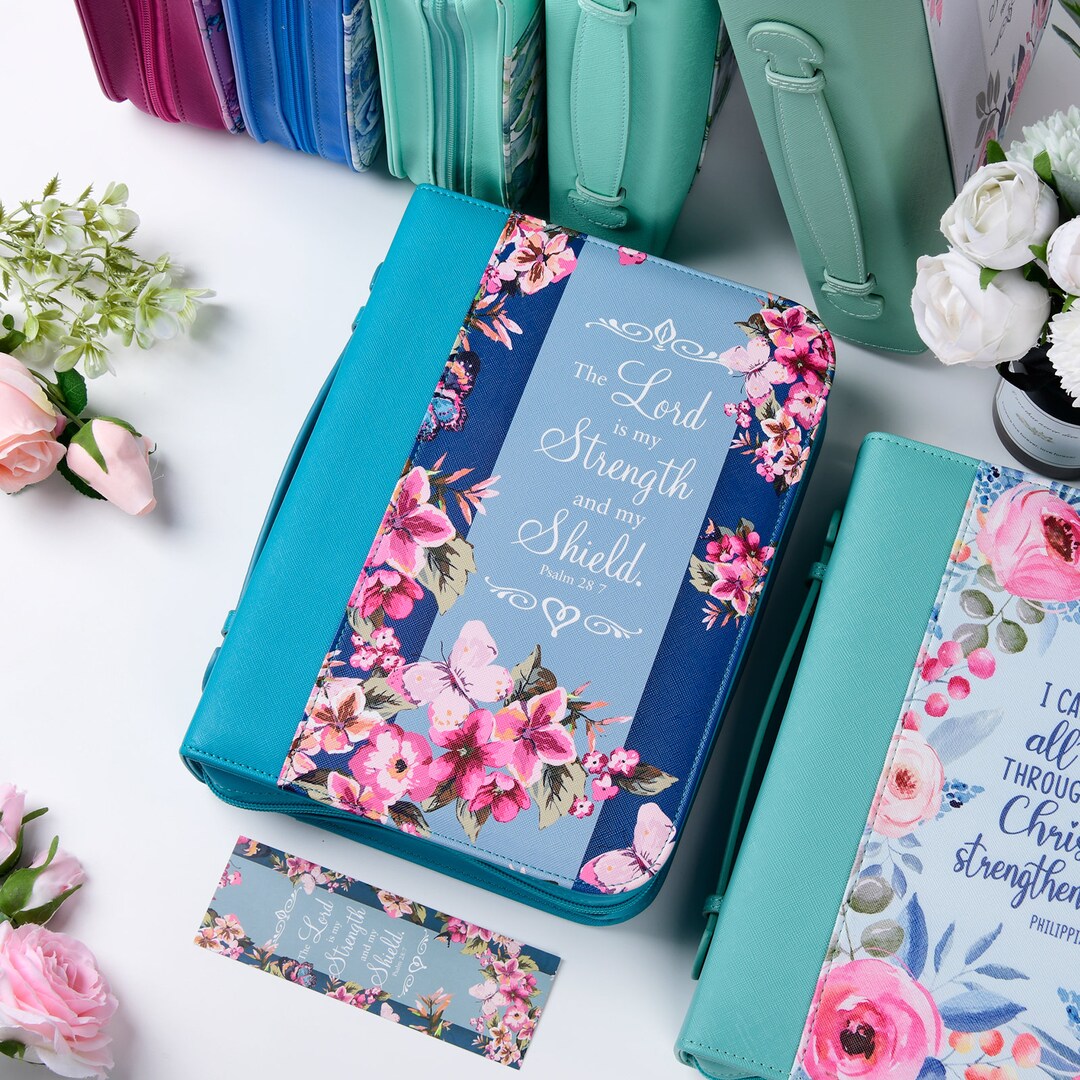 PU Leather Bible Cover Case Floral for Women With a Matched Bookmark ...