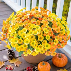 Artificial Mums & Sunflowers: UV Resistant Fall Flowers for Outdoor ...