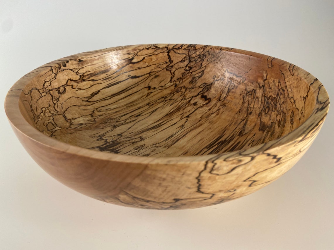 Wooden Hand Turned Spalted Maple Bowl | Etsy