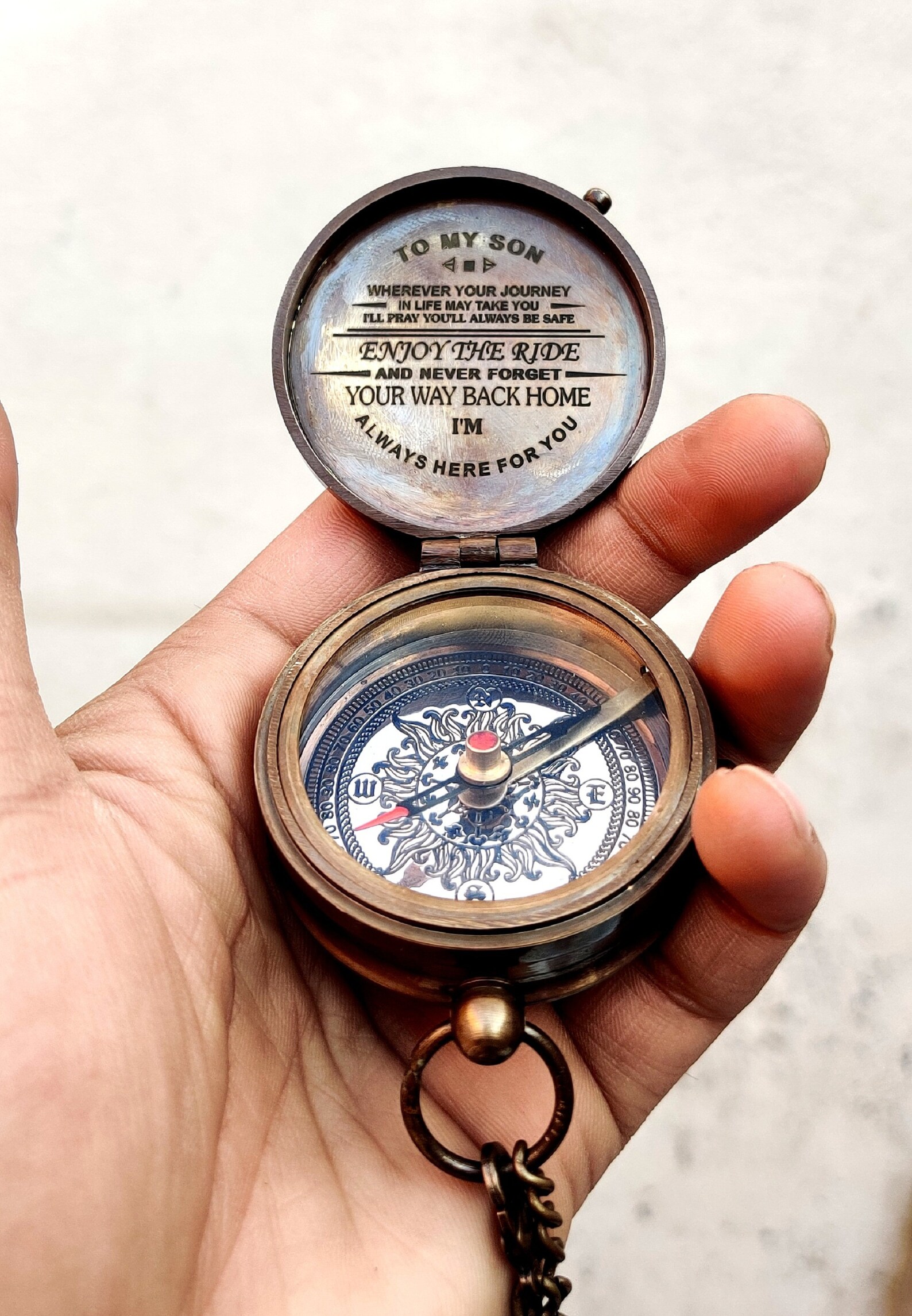 Engraved Brass Compass Gift to My Son/to Our Son/Nautical Gift Etsy