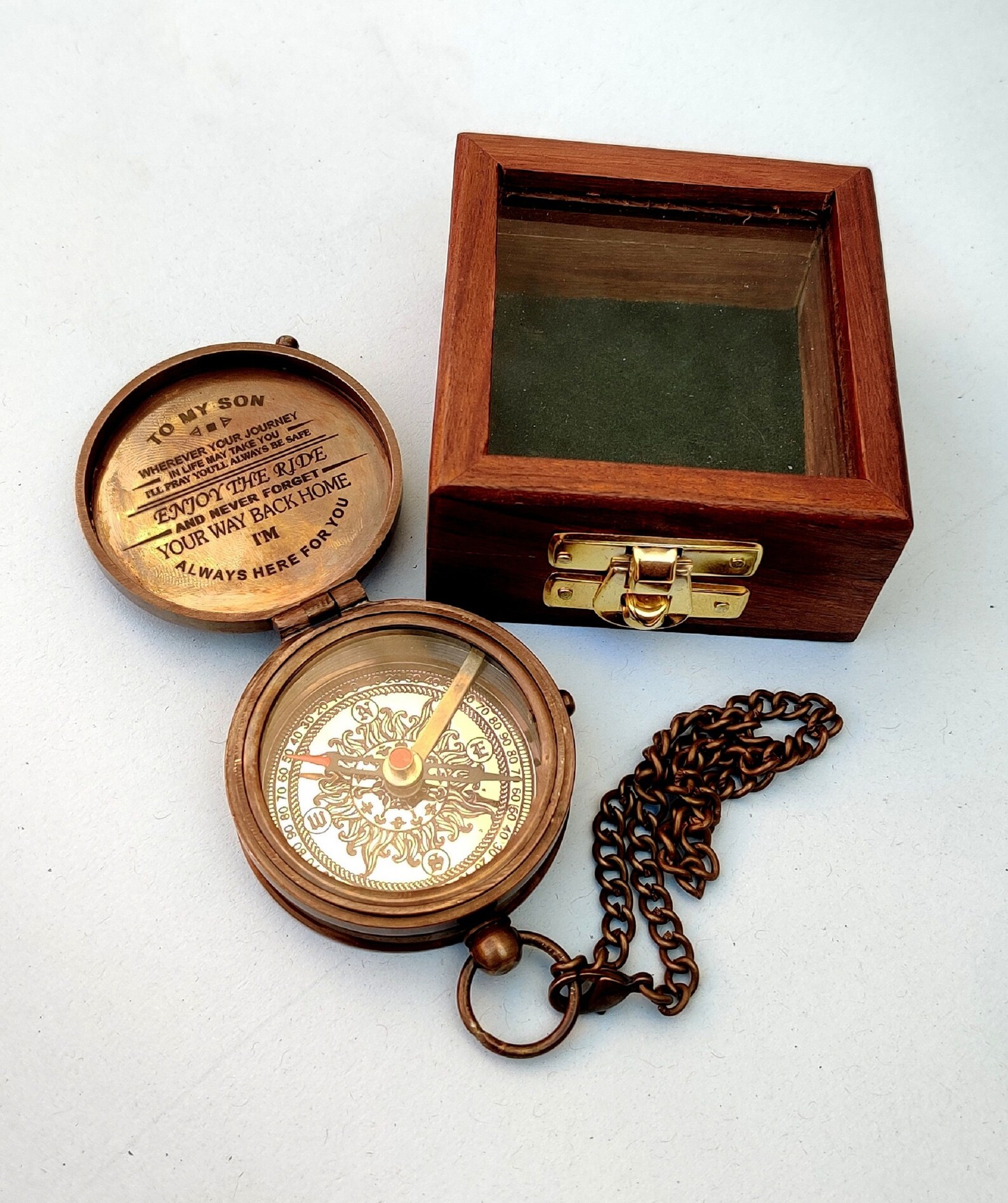 Engraved Brass Compass Gift to My Son/to Our Son/Nautical Gift Etsy