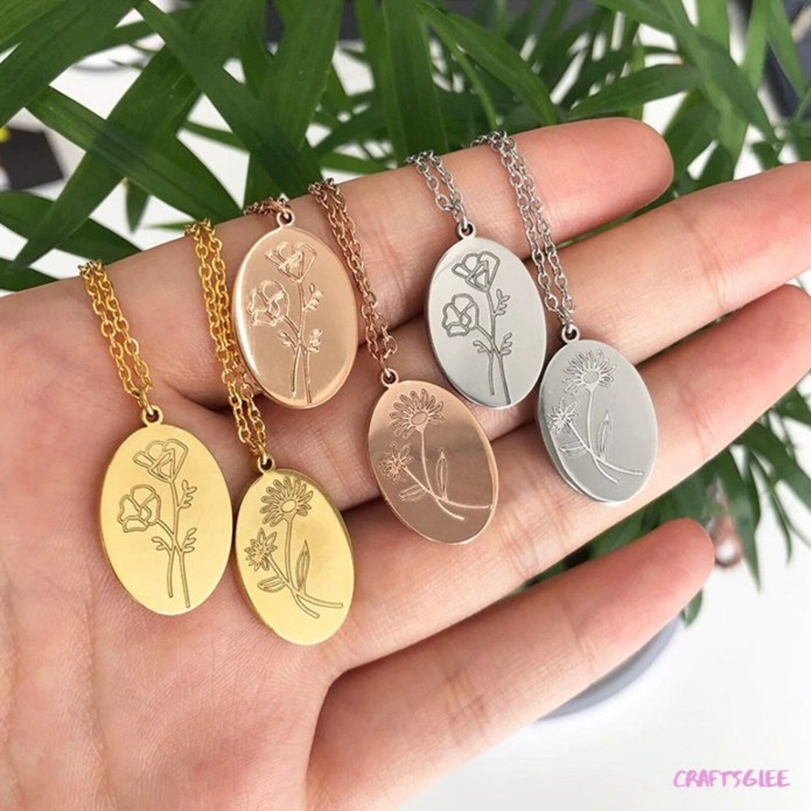 Birth Mother Flower Necklace Month Necklace For Women Gift Etsy