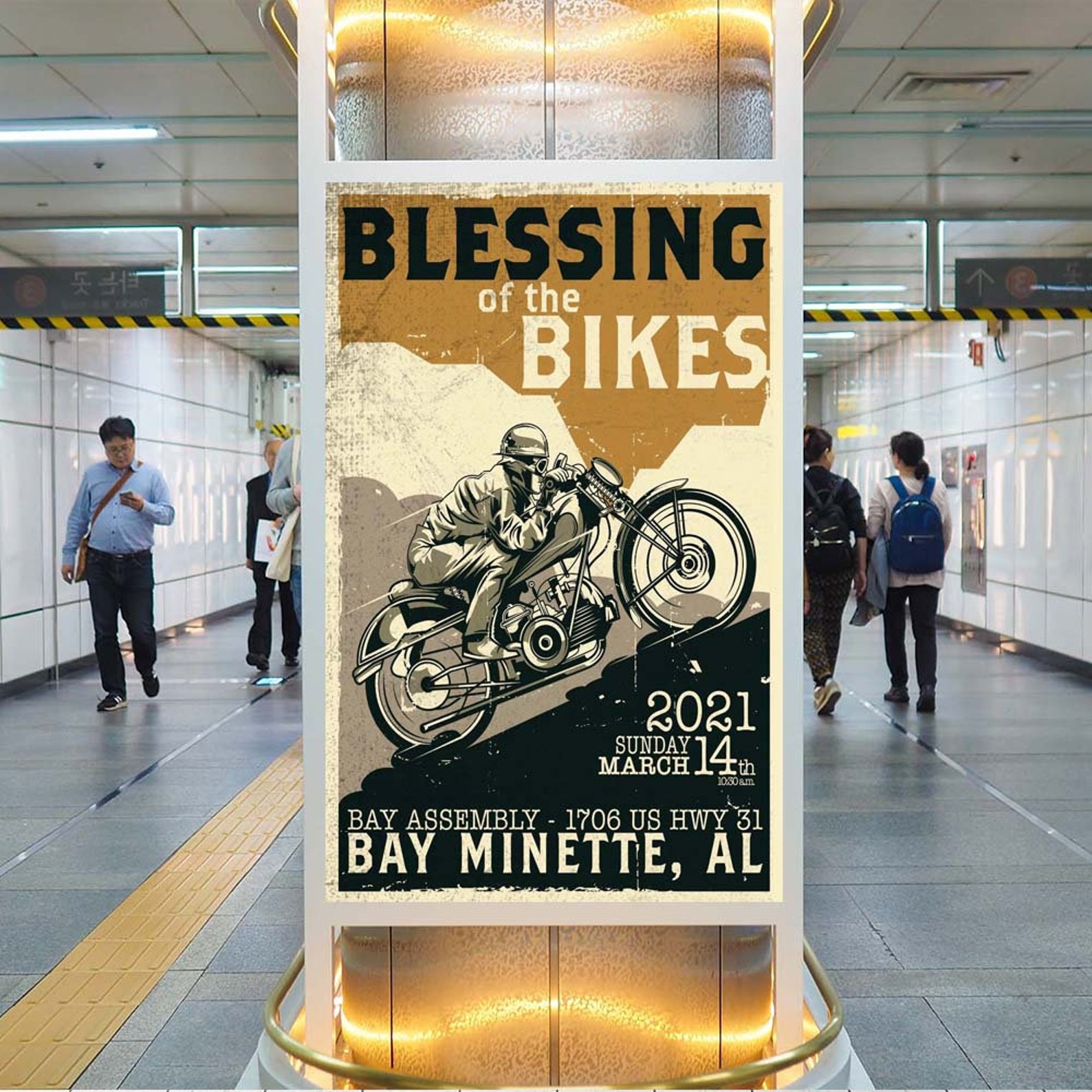 Blessing of the bikes this Sunday poster Etsy