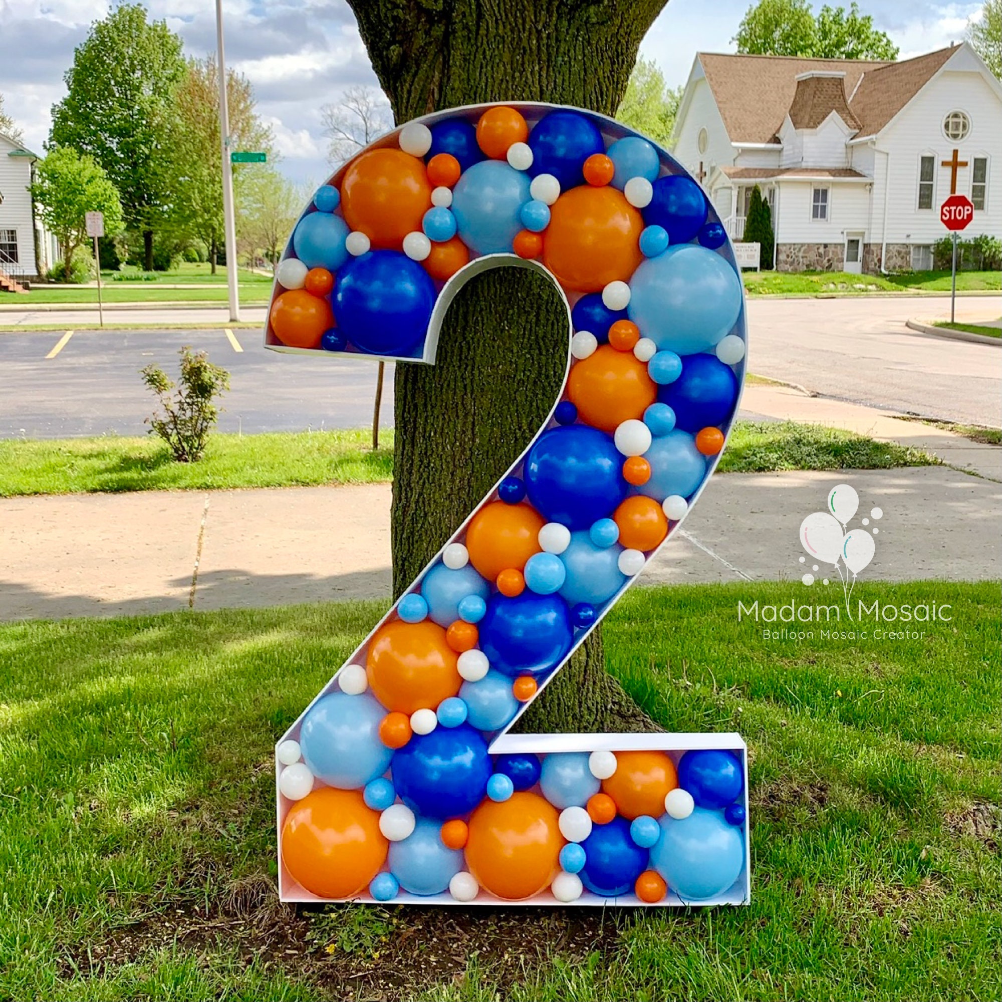 Number 9 Balloon Mosaic Template Free