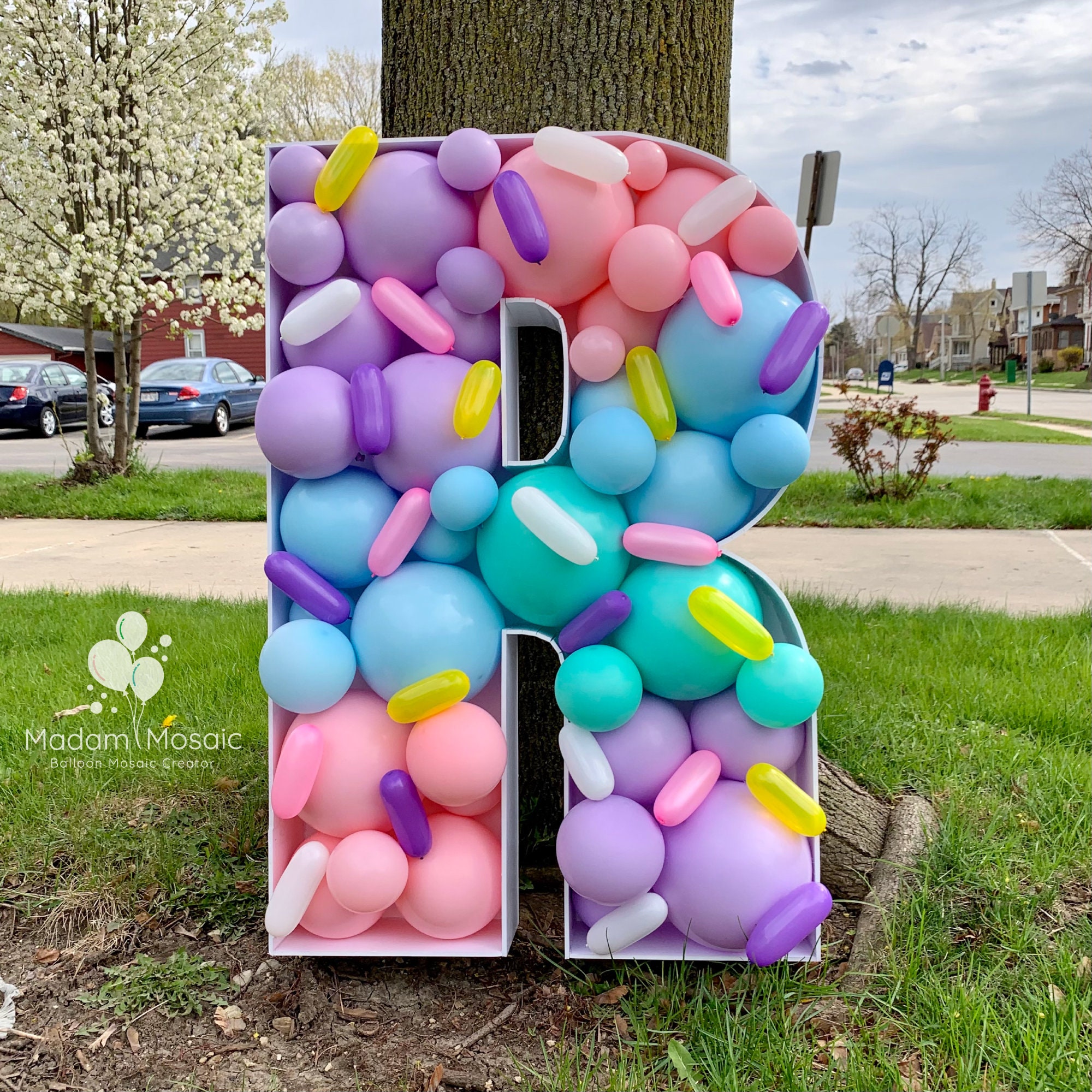 Letter R Balloon Mosaic Template 2 Ft 3 Ft 4 Ft 5 Ft Etsy