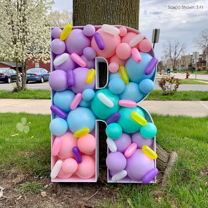 Letter R Mosaic Digital Template - 2 Ft, 3 Ft, 4 Ft, 5 Ft, Balloon ...