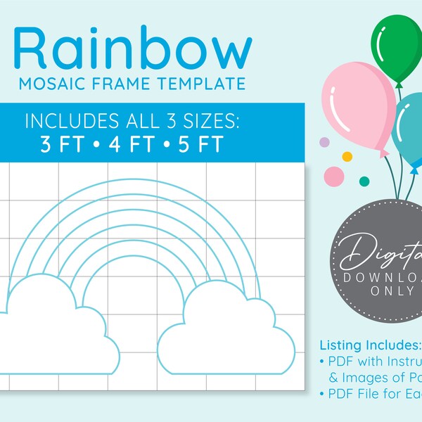 Rainbow Mosaic - Etsy