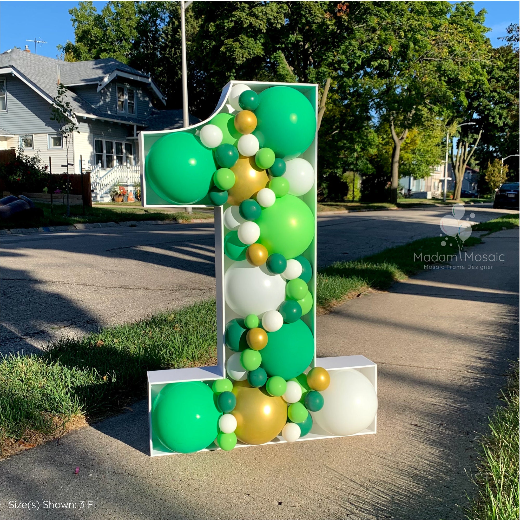 Number 1 Mosaic Digital Template 2 Ft, 3 Ft, 4 Ft, 5 Ft, Balloon