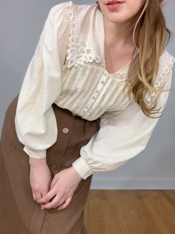 Battenberg Lace Collar Blouse